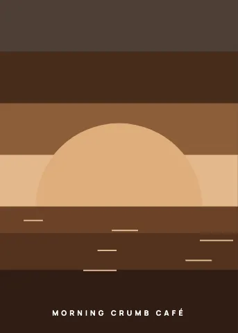 Café & bakery sunset scene puzzle template
