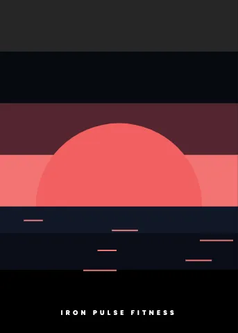Fitness & gym sunset scene puzzle template