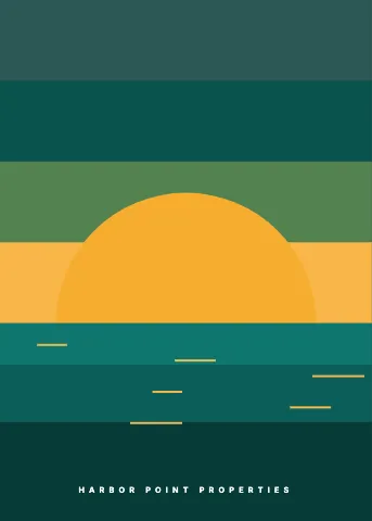Property management sunset scene puzzle template