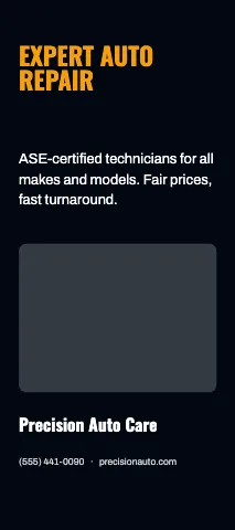 Auto repair bold rack card template