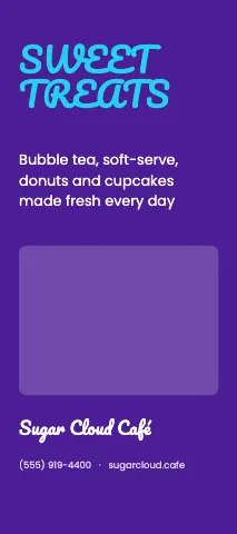 Desserts & boba bold rack card template
