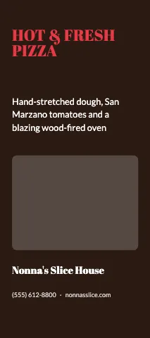 Pizzeria bold rack card template