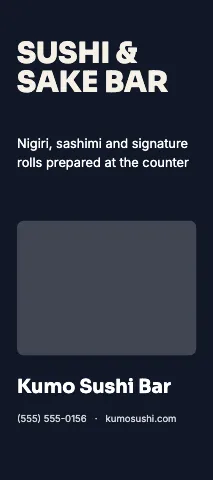 Sushi bar bold rack card template