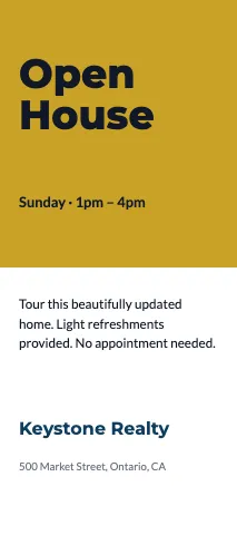 Real estate event rack card template