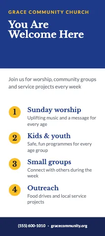 Church & community numbered rack card template