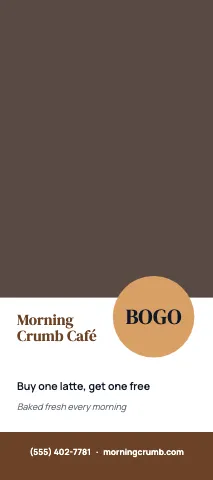 Café & bakery photo & map rack card template