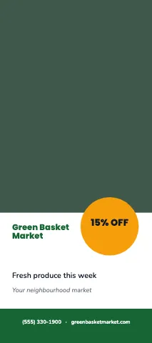 Grocery & market photo & map rack card template
