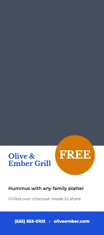 Mediterranean grill photo & map rack card template