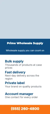 Wholesale & distribution services rack card template