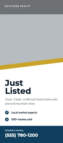 Real estate diagonal band rack card template