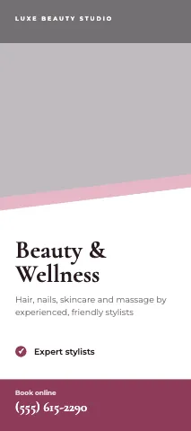 Salon & spa diagonal band rack card template