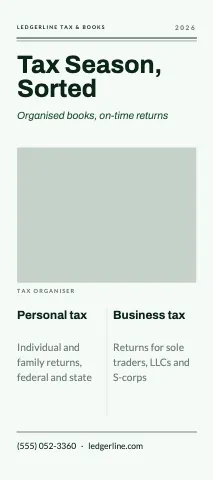 Accounting & tax editorial rack card template
