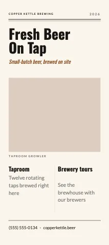 Brewery & bar editorial rack card template