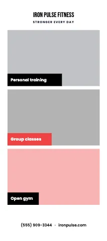Fitness & gym filmstrip rack card template
