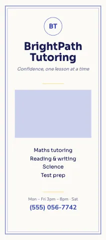 Tutoring framed classic rack card template