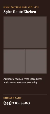 Indian restaurant mosaic rack card template