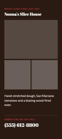 Pizzeria mosaic rack card template
