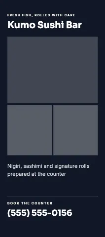 Sushi bar mosaic rack card template