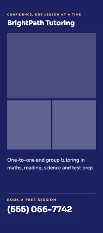 Tutoring mosaic rack card template
