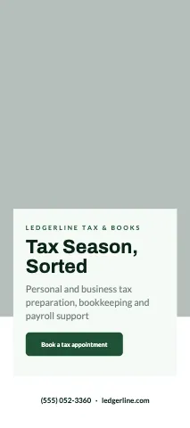Accounting & tax photo overlay rack card template