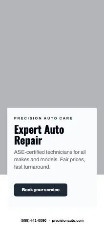 Auto repair photo overlay rack card template