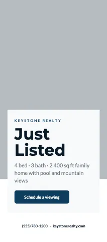 Real estate photo overlay rack card template