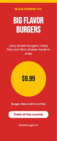 Burger joint bold offer event display template