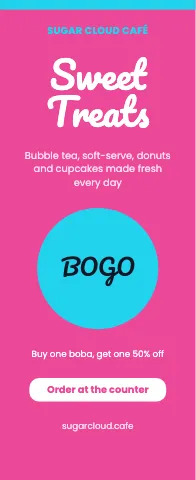 Desserts & boba bold offer event display template