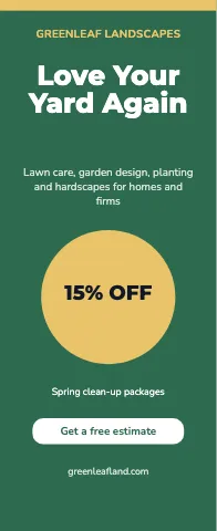 Landscaping bold offer event display template