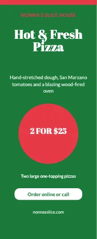 Pizzeria bold offer event display template
