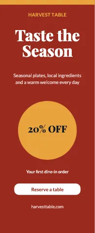 Restaurant bold offer event display template