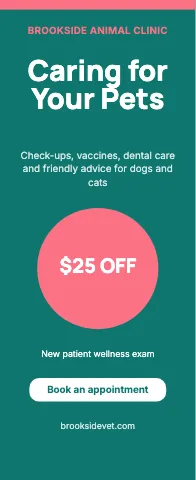 Veterinary clinic bold offer event display template