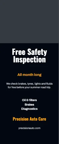 Auto repair event event display template