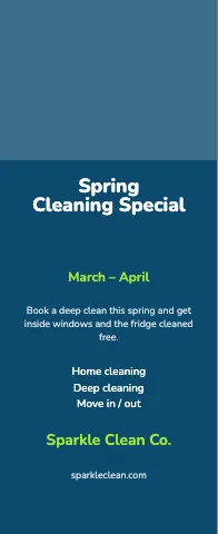 Cleaning services event event display template