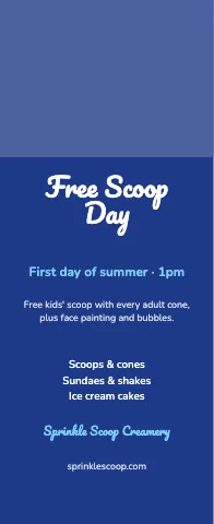Ice cream shop event event display template