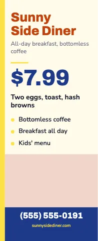 Breakfast diner offer & photo event display template