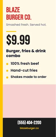 Burger joint offer & photo event display template