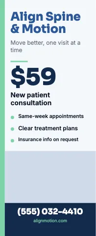Chiropractic & physio offer & photo event display template