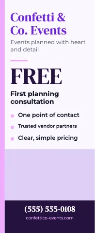 Event planner offer & photo event display template