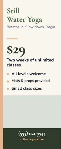 Yoga studio offer & photo event display template