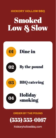 BBQ smokehouse service list event display template