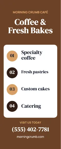 Café & bakery service list event display template