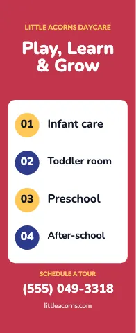 Daycare & preschool service list event display template