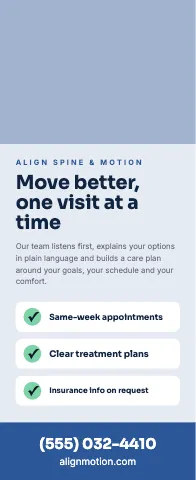 Chiropractic & physio story & checks event display template