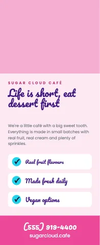 Desserts & boba story & checks event display template