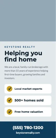 Real estate story & checks event display template