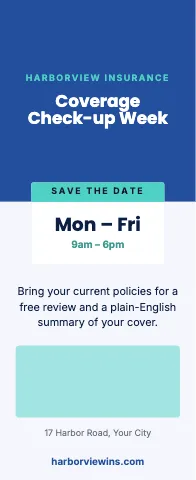 Insurance agency event stand event display template