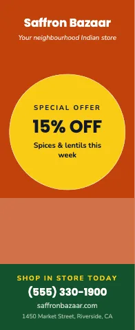 Indian grocery offer circle event display template