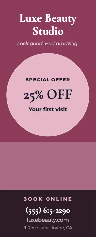 Salon & spa offer circle event display template