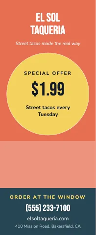 Taqueria offer circle event display template